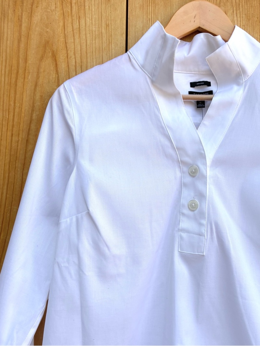 Talbots NWT White Non-Iron Popover Sz MP - Picture 4 of 7